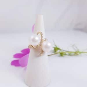 18k gouden ring met parels