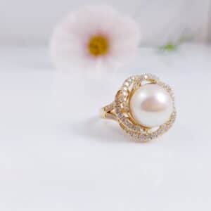 18k gouden ring met parel